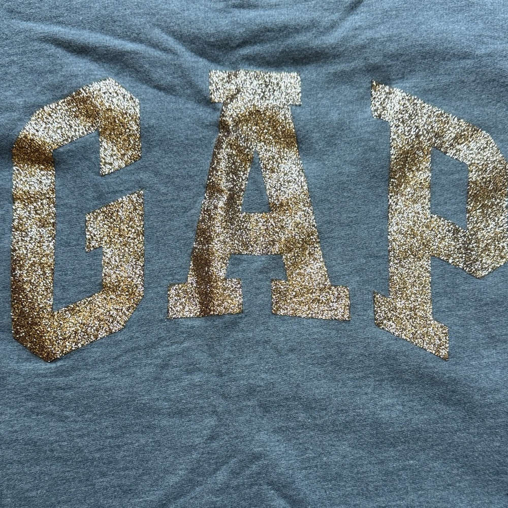 GAP Gray Sweatshirt with GOLD Logo - Size L - NWOT